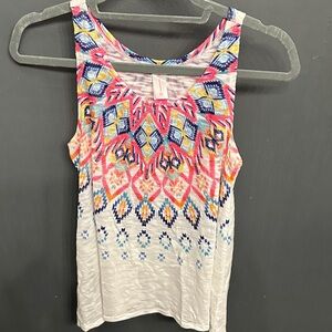 No Boundaries Pink and Blue Patterned Tank Top